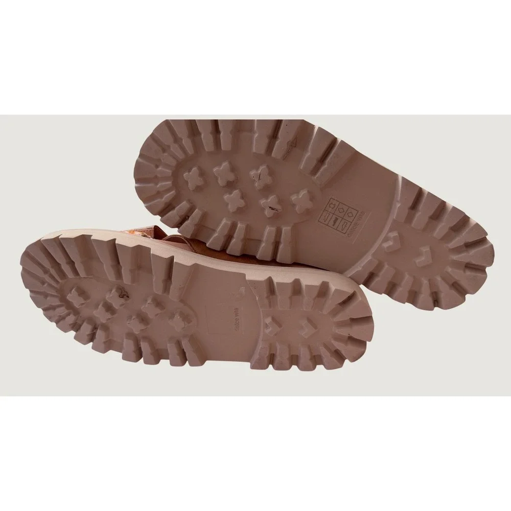 Dolce Vita Womens Brown Spotted Calf Hair Croc Platform Lug Sole Sandals 9.5